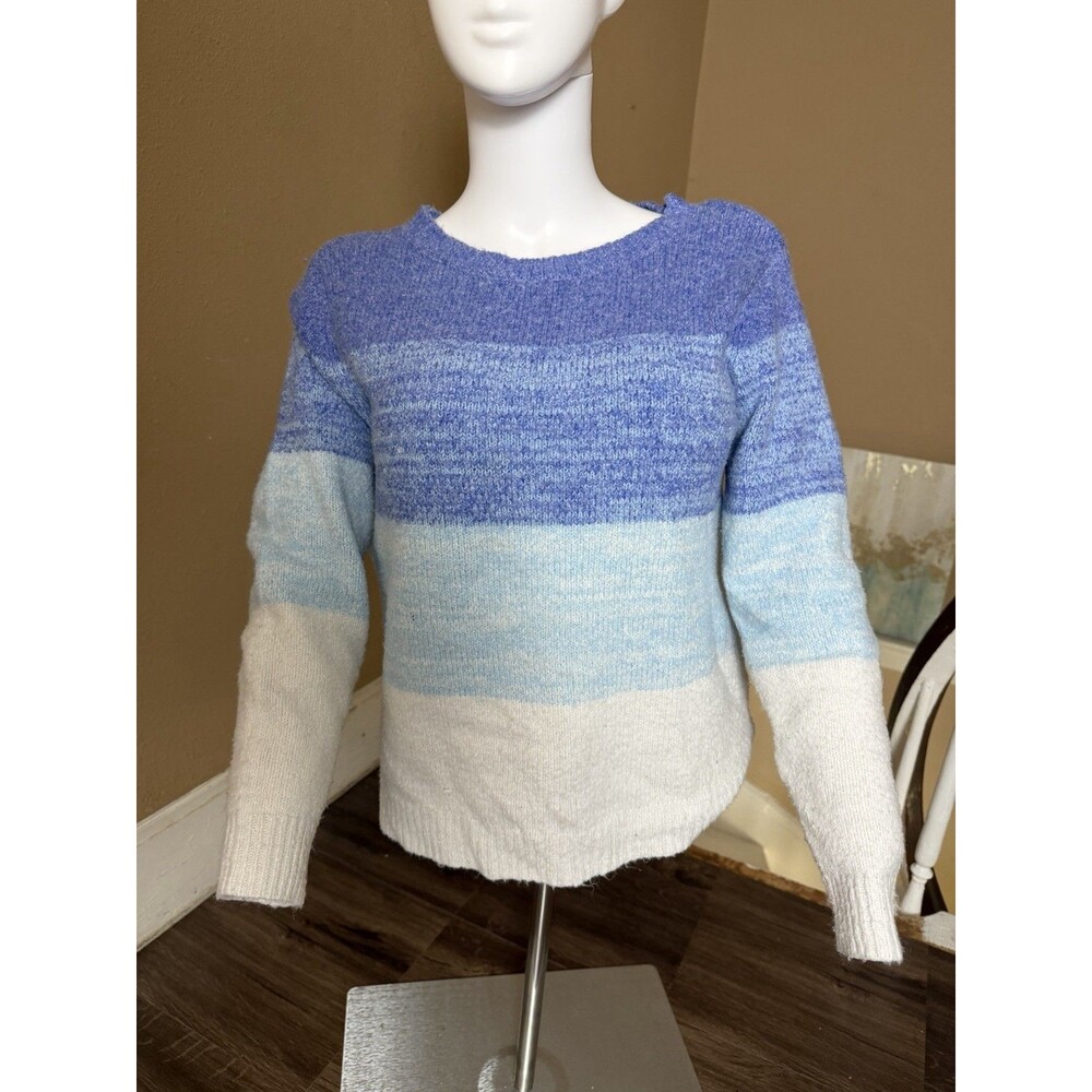 Cupcakes and Cashmere Blue Ombre Color Block Long Sleeve Sweater XS